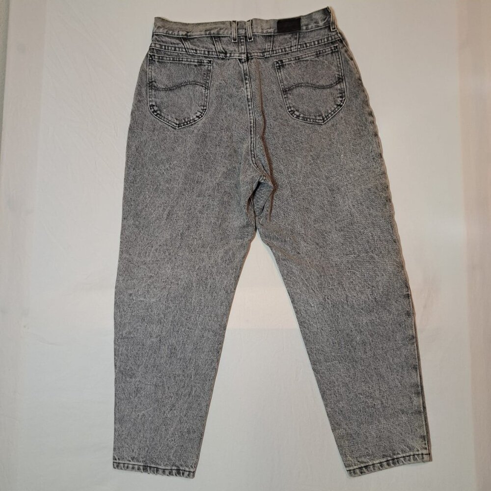 LEE Riders Jeans Women's Size 18 PET.  Gray Denim‎ High Rise Tapered USA made - Picture 2 of 14